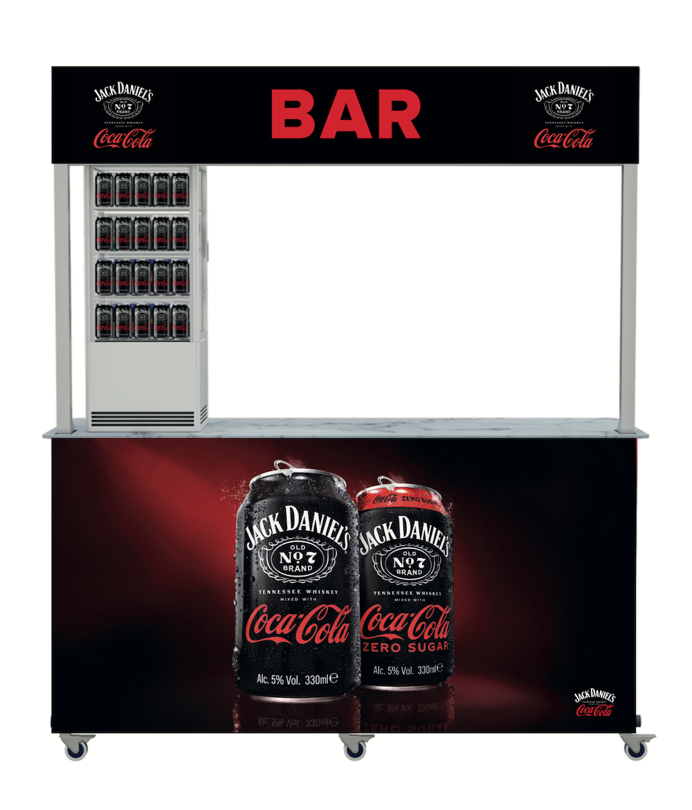 Jack Daniels and CocaCola branded bar