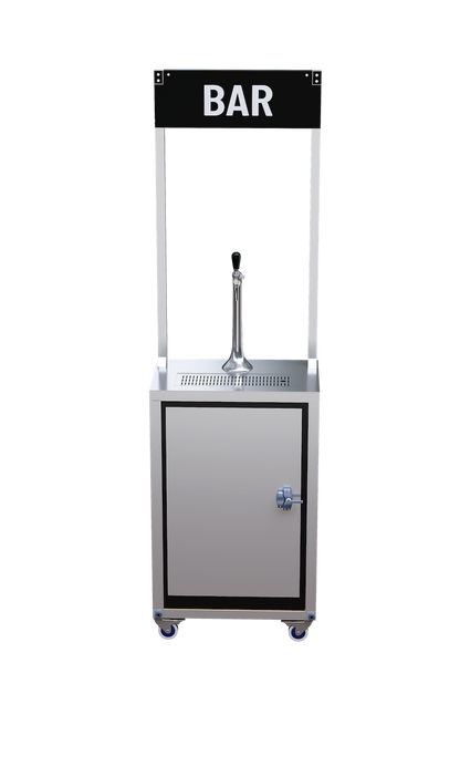 Compact draught beer bar with a door