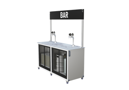 Mobile draught beer bar unpowered (ice-cooled) at an angle