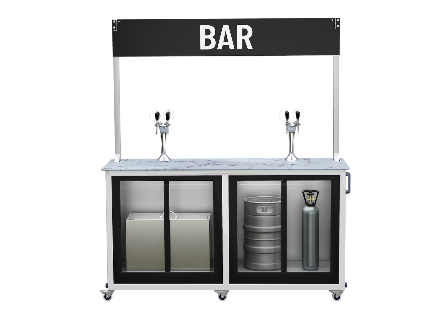 Mobile draught beer bar unpowered (ice-cooled)