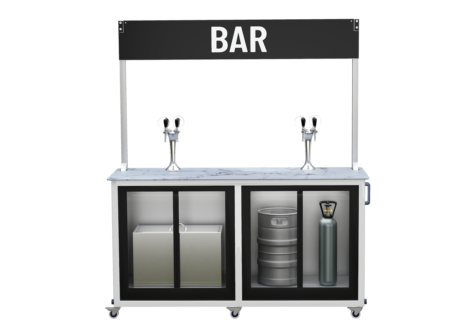 Mobile draught beer bar unpowered (ice-cooled)