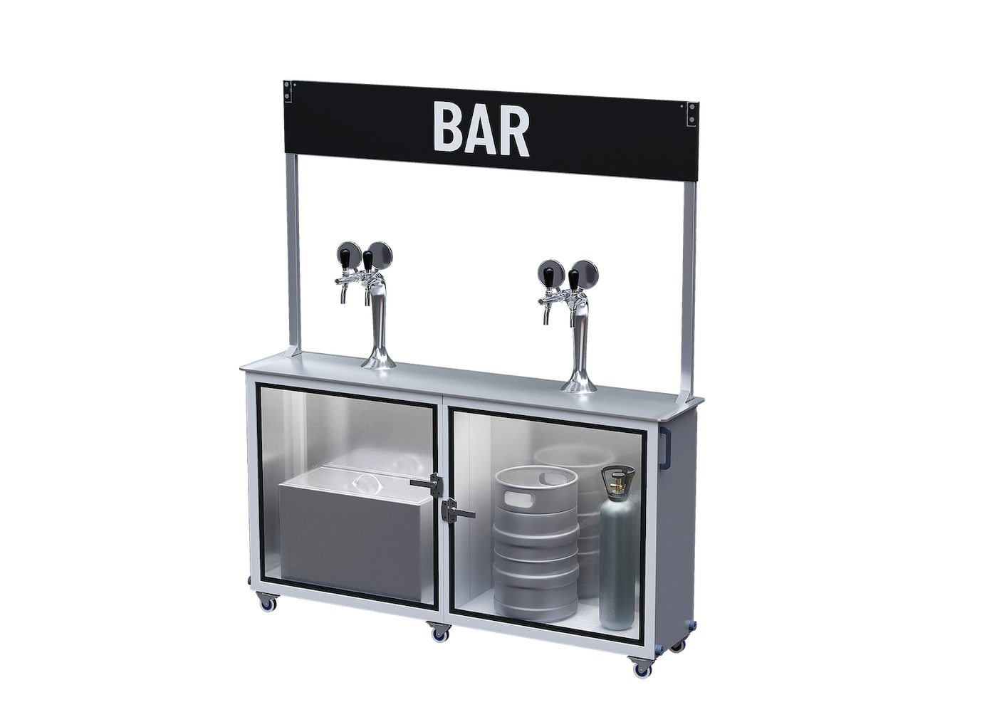 Slimline beer station unpowered on a transparent background