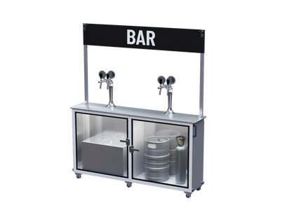 Slimline beer station unpowered (ice-cooled) at an angle