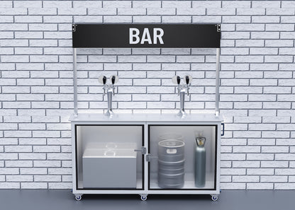 Slimline beer station unpowered (ice-cooled) against a wall