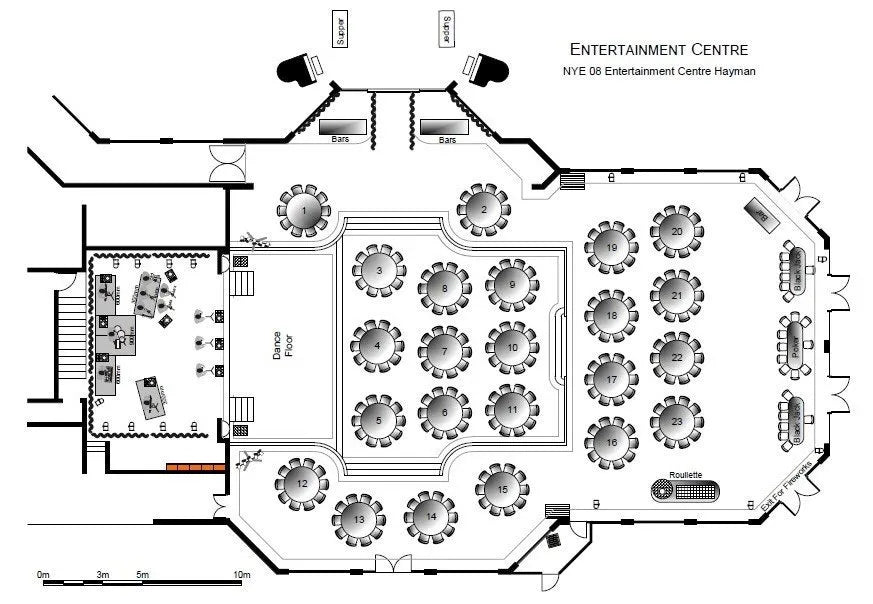 2D plan of a venue event space