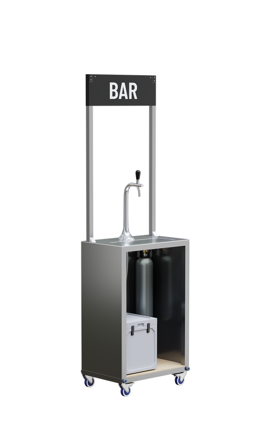Compact draught beer bar unpowered back server view